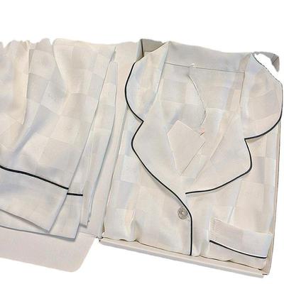 Весна и лето Новые женские пижамы из ледяного шелка, домашняя одежда, женский костюм с длинными рукавами, простая имитация шелка, чувство домашней одежды для пожилых людей