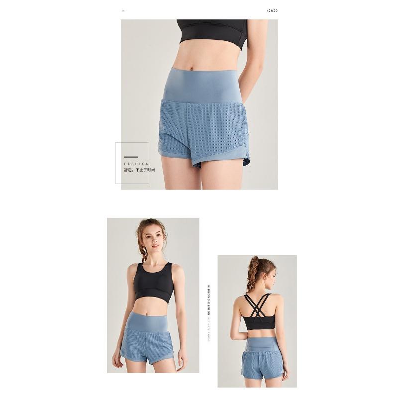 Летние поддельные спортивные шорты женские свободные быстросохнущие штаны для бега и фитнеса противоскользящие штаны для йоги с высокой талией
