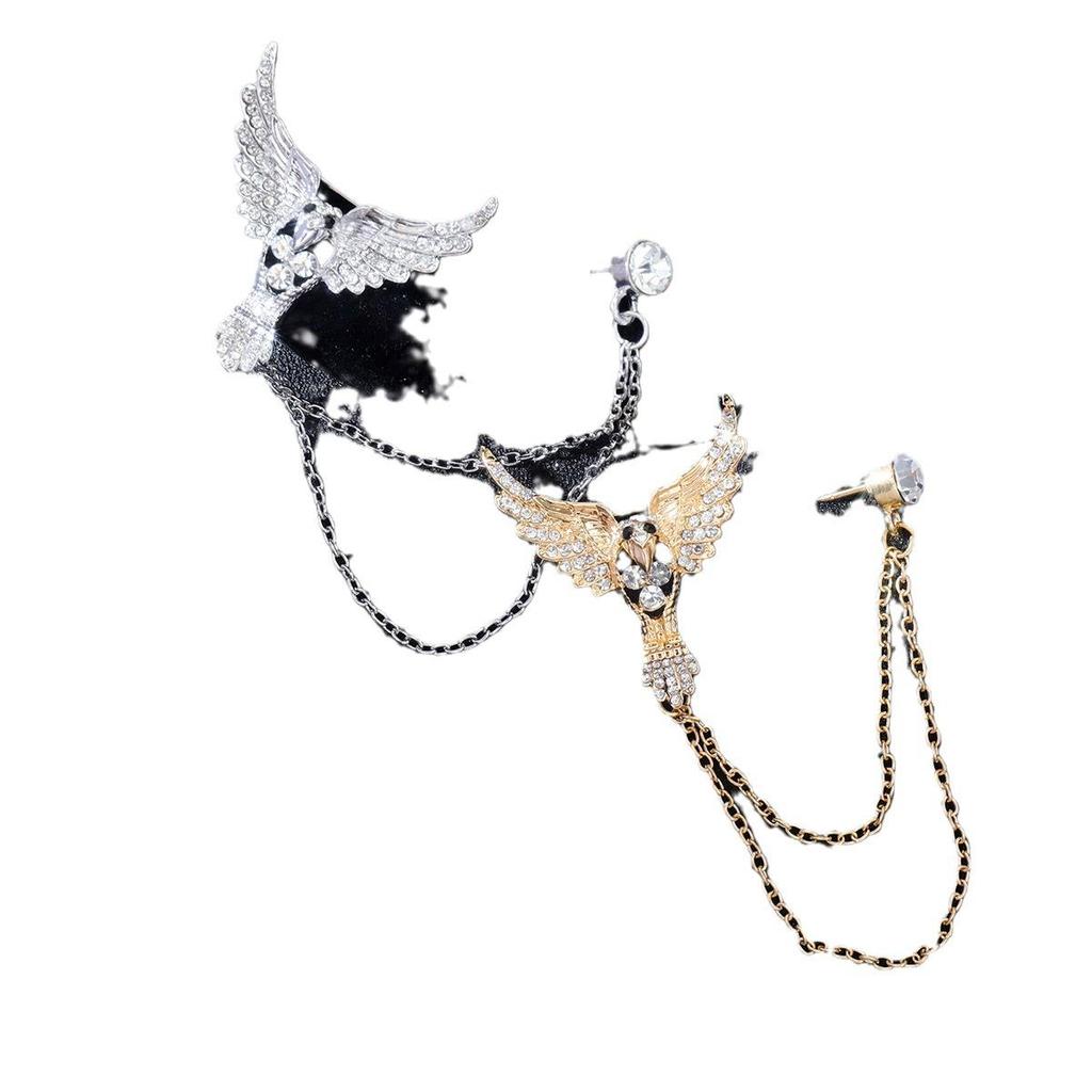 Мужской модный набор булавок для воротника: Японский и корейский стиль с украшениями в виде орла, короны, кисточки и креста.