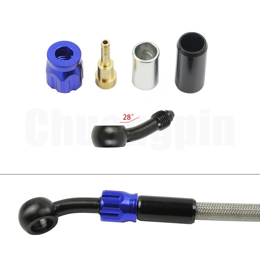 Тормозной фитинг-банджо, алюминиевый мотогидравлический усиленный тормозной масляный шланг сцепления AN3 для мотоцикла, квадроцикла, мотоцикла, багги