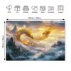 Majestic Golden Dragon Tapestry Wall Art Fantasy Decor Large Mythological Beast Tapestry 180x280cm Bedroom Hallway Print