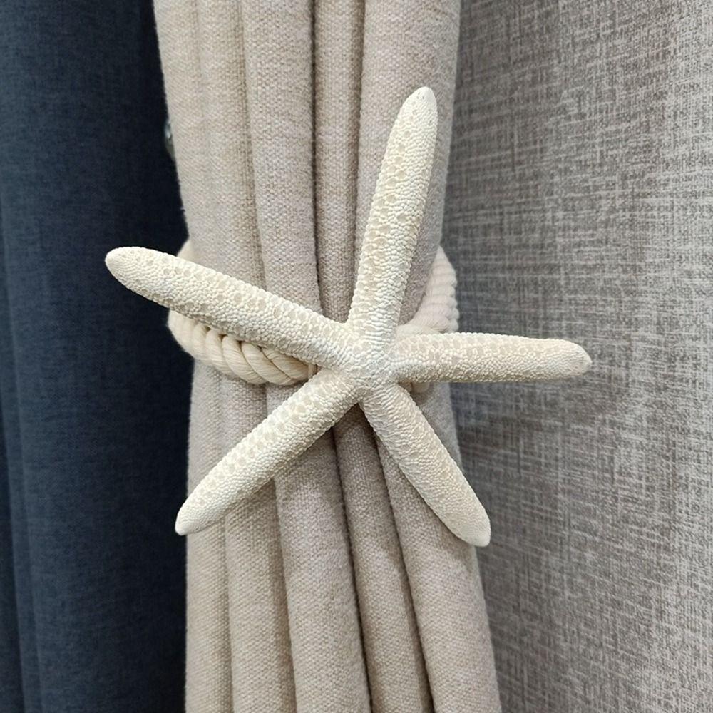 Natural Starfish Curtain Tie Rope Starfish Curtain Buckle Starfish Fixing Curtain Tie Living Room