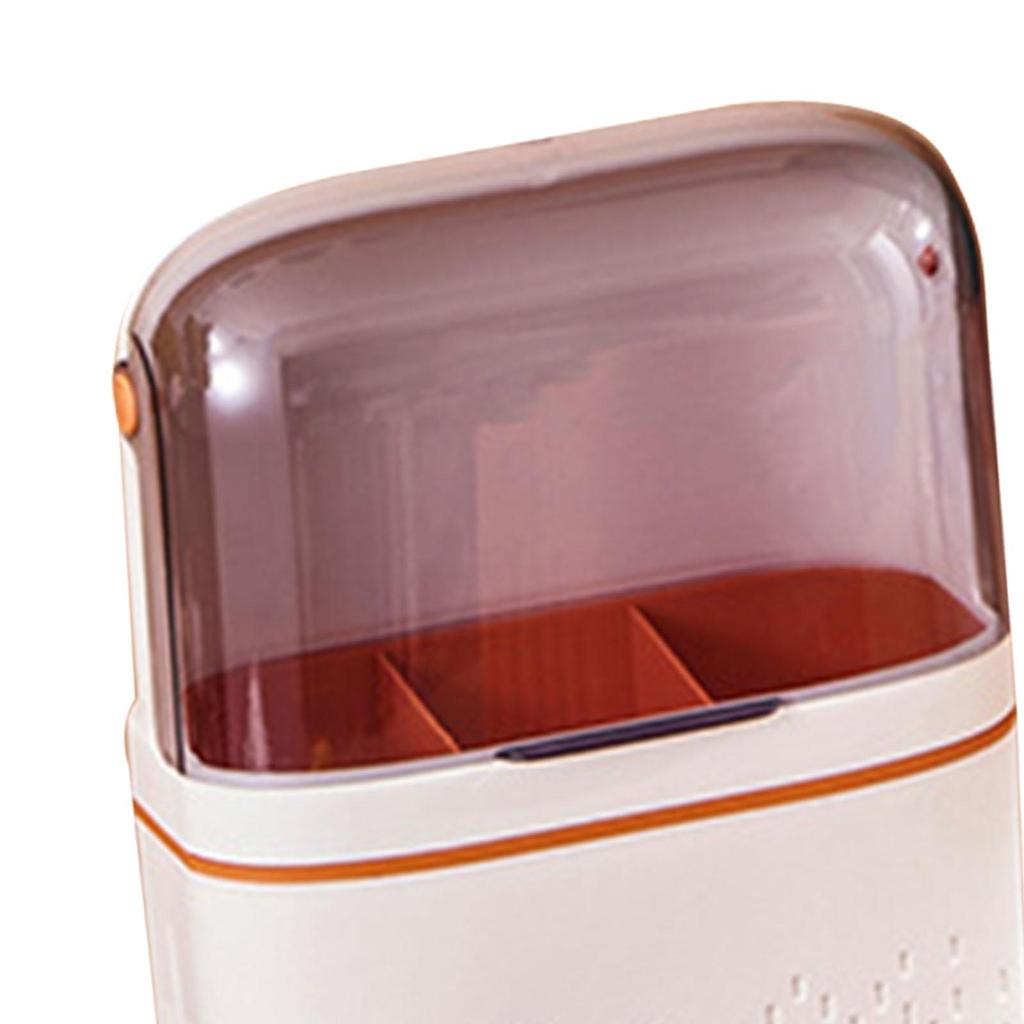 Chopstick Holder Compartmental Storage Organizer Multiuse Organizer with Dustproof Cover Tableware Drainer for Bathroom Kitchen