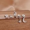 5PCS New Design Gold Color Ear Stud Earring Set For Women Zircon Star Moon Punk Piercing Earrings Helix Tragus Piercing Jewelry