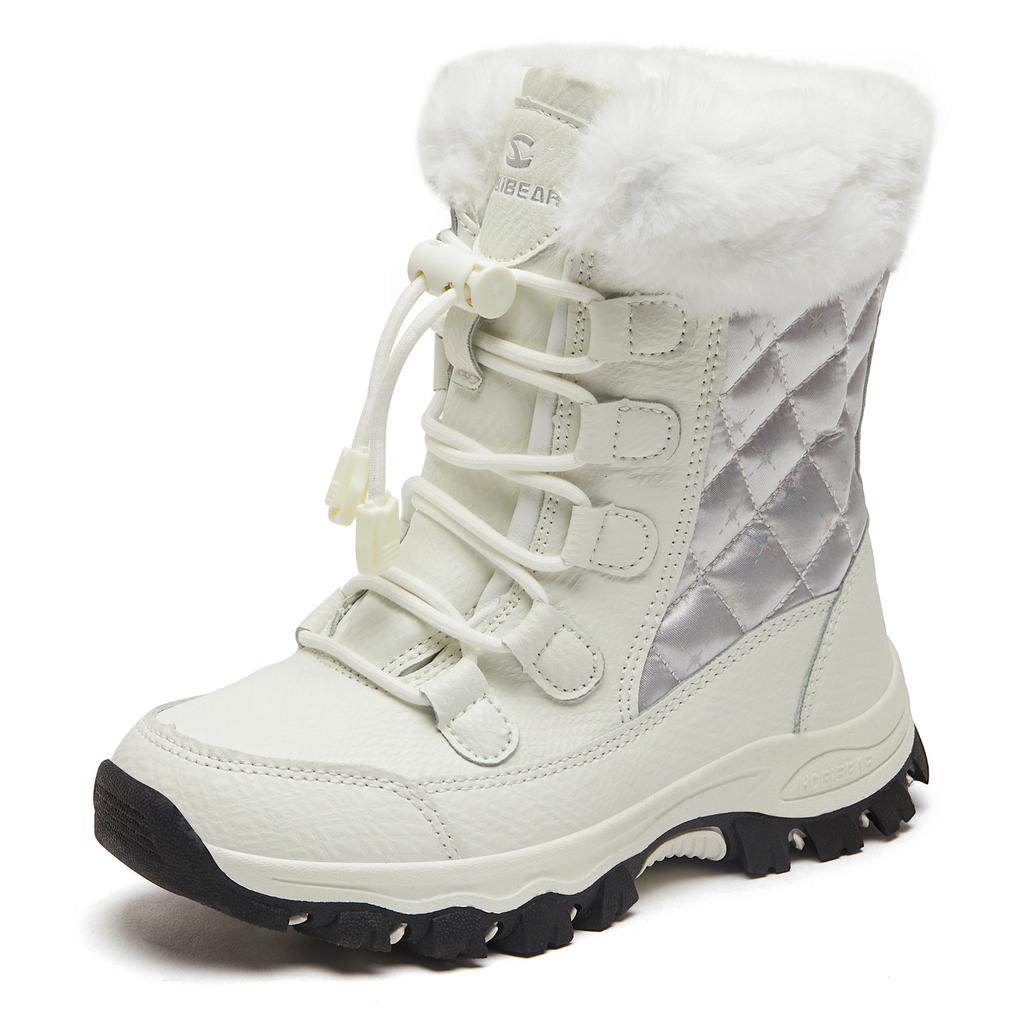 Детские зимние ботинки HOBIBEAR Водонепроницаемая уличная зимняя обувь Теплые на подкладке из искусственного меха Ботинки на резинке
