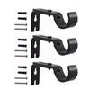 3PCS Adjustable Curtain Rod Brackets Iron Curtain Rod Support Hanger for Wall Black