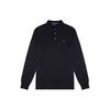 Polo Solid Color Small Pony Logo Embroidered Long Sleeve Polo Shirt Men Tops Black 710817913-007