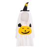 Halloween Ghost Dog Outfit Pumpkin White Ghost Costume Pet Cosplay Attire with Witch Hat for Trick or Treat Costume Party Photoshoot