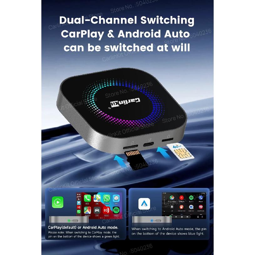 S2F CarlinKit 3 In 1 Android Auto Wireless Android 13 CarPlay Smart Box Qualcomm SM6225 8-Core For Netflix YouTube For OEM Cars