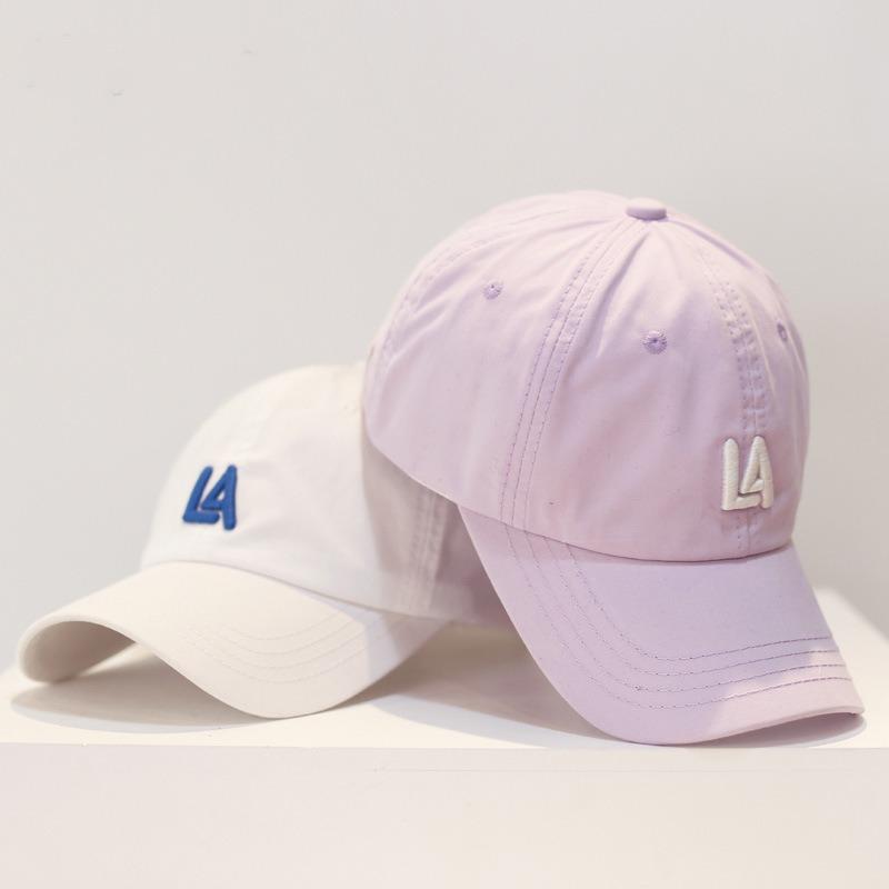 New simple letter baseball cap women's tide brand spring and summer versatile curved brim sun protection shade cap men