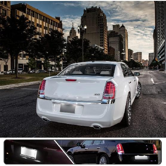 2Pcs LED License Plate Lights Number Lamp for Chrysler 300 2005-2014 Powered by High Power SMD Xenon White LED Error Free