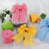 4 Rolls Colored Ribbon 5m Burlap Wired Ribbons Color-Fast Craft Ribbon Accessories for Easter Wreath Gift Wrapping Wedding Bouquets