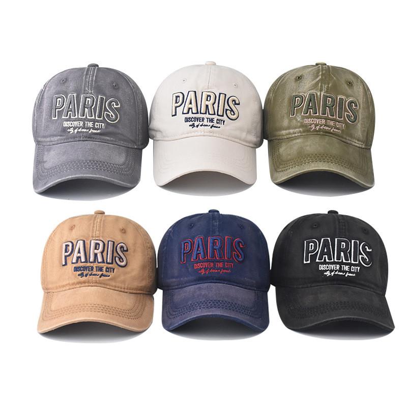 Retro Design Washed Letter Embroidery Neutral Baseball Cap For Wear Outdoor