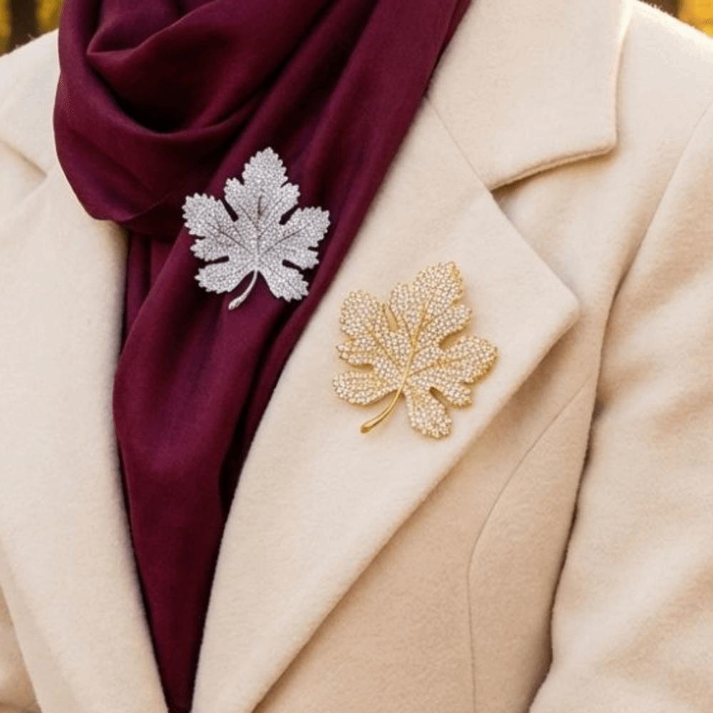 Vintage Rhinestone Maple Leaf Brooch Trendy Jewelry Maple Leaf Pin  Clothing Jewelry