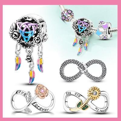 Простота Медь Навсегда и Всегда Шарм Бесконечность Подходит для Браслета Бренда DIY Бусины Для Изготовления Женских Украшений