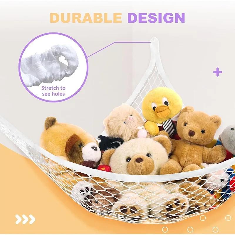 For Toy Hammock Mesh Kids Bedroom Storage Nursery Teddy Bear Net Child Organizer Stuffed Towels Tidy Soft Storage