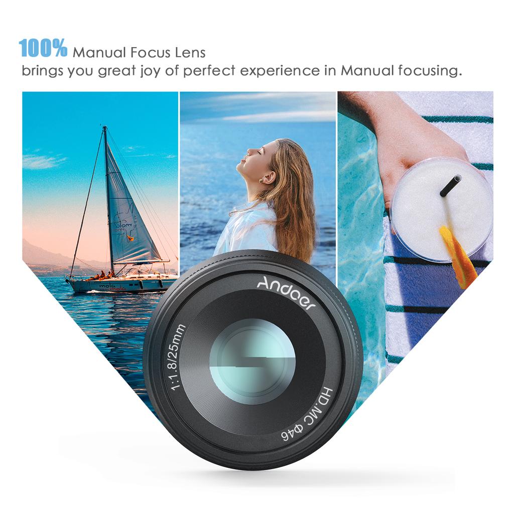 Andoer 25 мм F1.8 APS-C объектив с ручной фокусировкой и широкой диафрагмой, замена для Sony