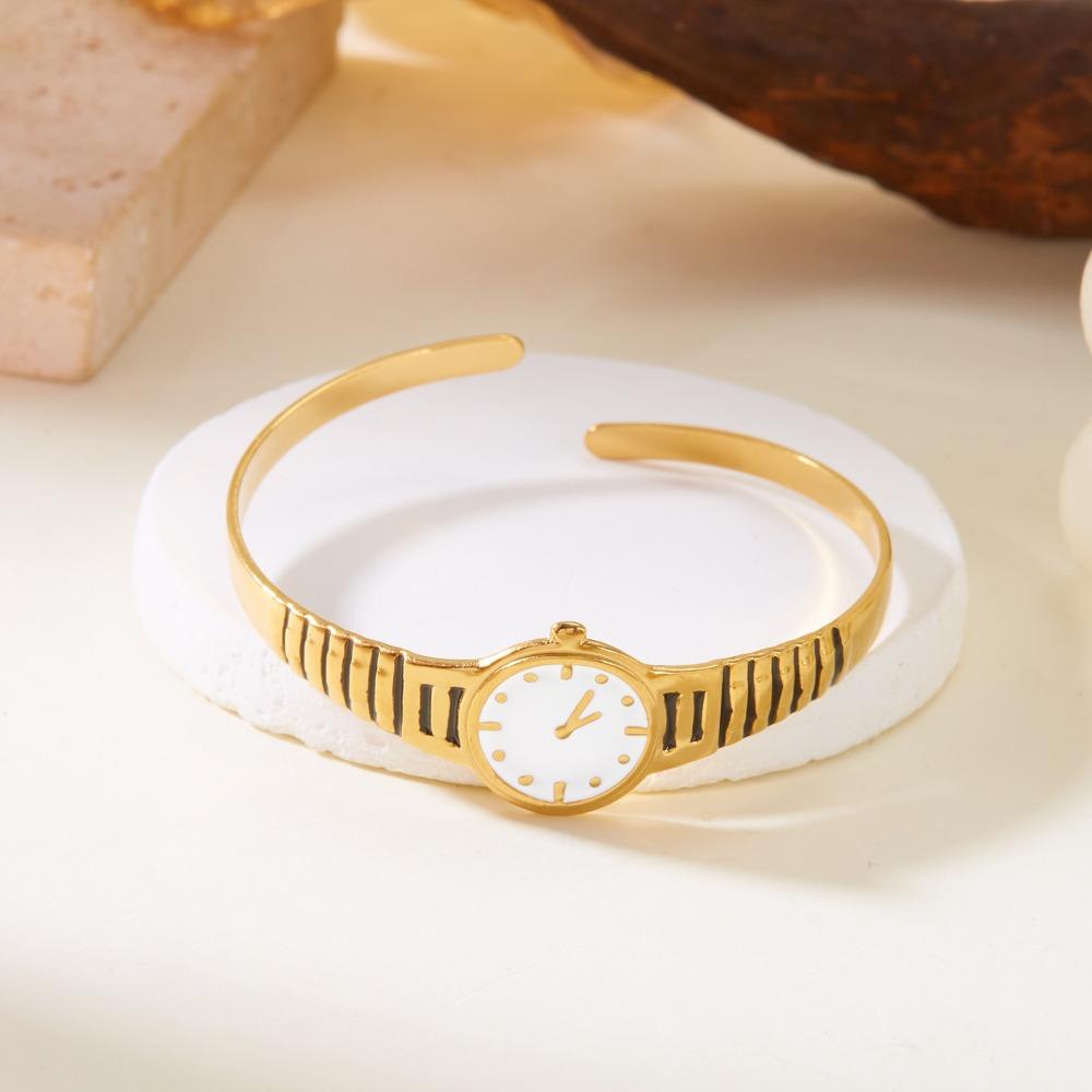 Часы Открытый Браслет Винтажная Титановая Сталь Ручная Цепь Ювелирные Часы Дизайн Браслет Унисекс