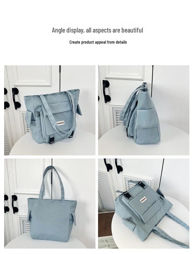 Large Capacity Soft Girl Shoulder Bag: Student Handbag for School, Tutoring, Commute