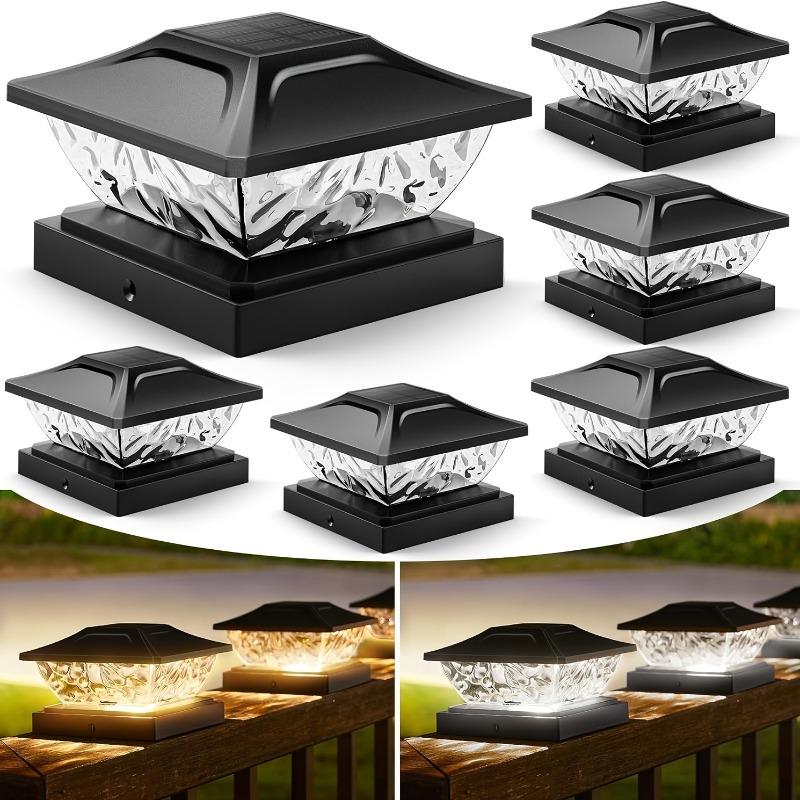 Солнечный столбовой светильник, переключение 2 режимов, свет для украшения двора и сада, уличный ступенчатый светильник, солнечный светильник для забора, новогодняя атмосфера