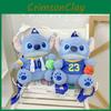 Blue Basketball Cute And Football Design Plush Backpack Children For
