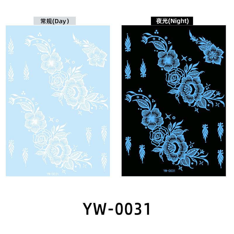 Светящиеся в темноте индийские кружевные тату-наклейки - Хна стиль боди-арт для рук и тела