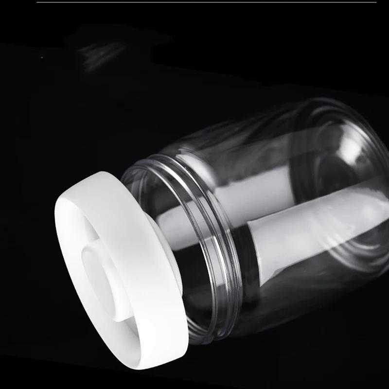 Пластиковые бутылки и банки для хранения пищевых кофейных зерен с крышкой Вакуумный герметичный резервуар с крышкой для выхлопных газов из стеклянной коробки