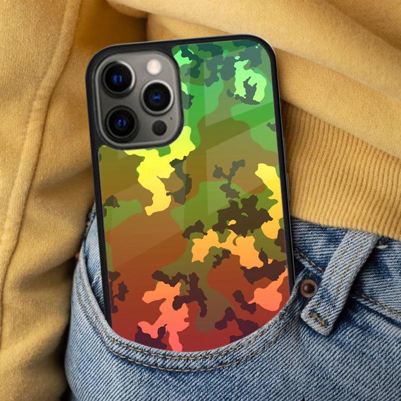 Мягкий чехол для телефона с камуфляжным рисунком для iPhone 17 Air 16e Pro max 15 Pro 13 14 Plus 11 12 MagSafe Магнитный Coque