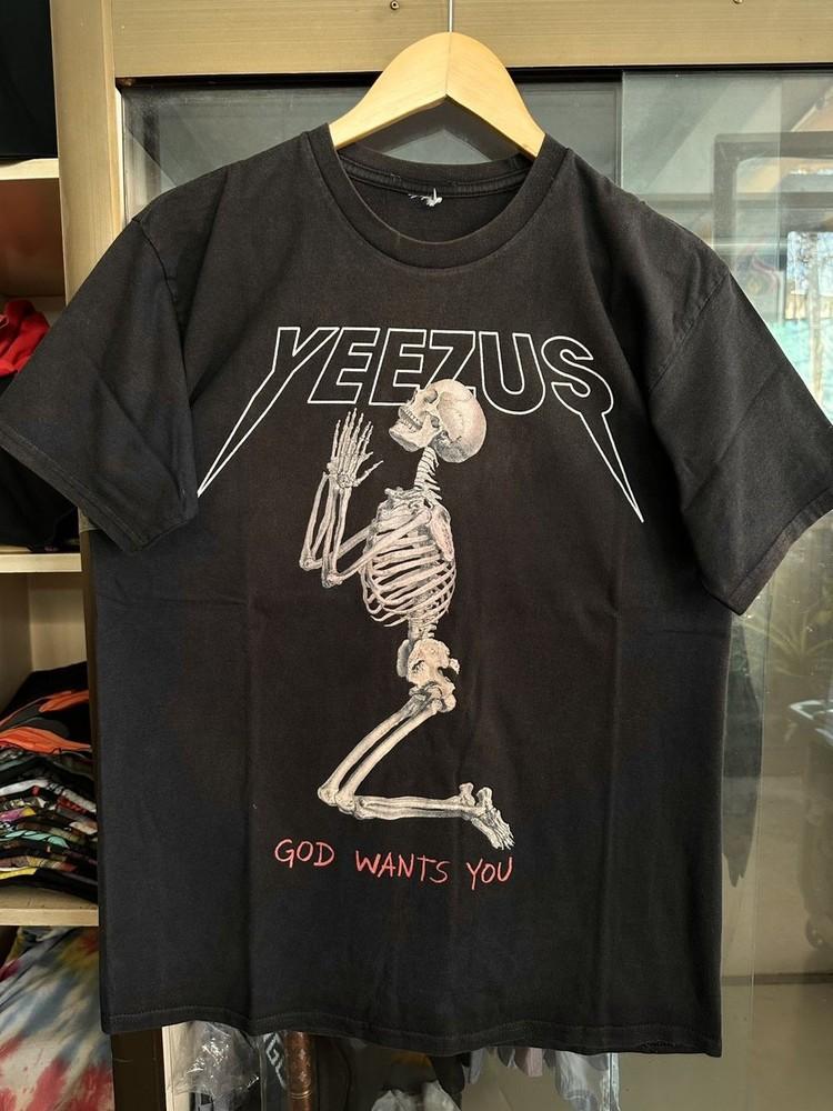 Men's Cotton T-Shirt, Quick Dry Breathable, Summer Casual Wear Kanye West Yeezus God Want You 2013 Tour Black Unisex Shirt S-5XL WA2326