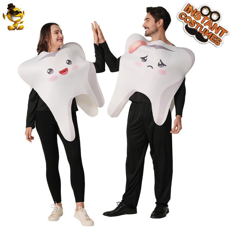 Halloween adult men and women couple tooth party costume Funny Food Cosplay Costumes Distribution