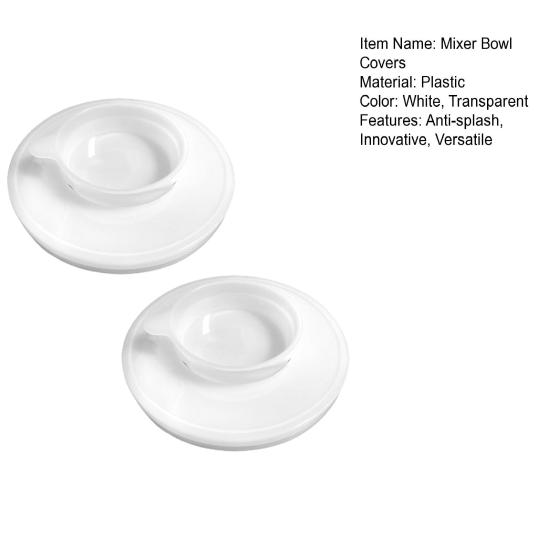 Mixer Bowl Covers for KitchenAid 4.5-5 Qt Stand Mixer Anti-Splash Baffle Transparent Lid with Extra Pouring Window Plastic Bowl Cover To Prevent
