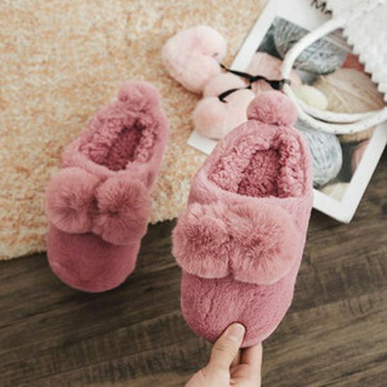 Children's Plush Cotton Cartoon Slippers - Warm and Cozy, Closed Toe & Heel