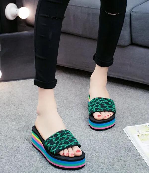 Женские туфли на танкетке с толстой подошвой, нескользящие, пляжные