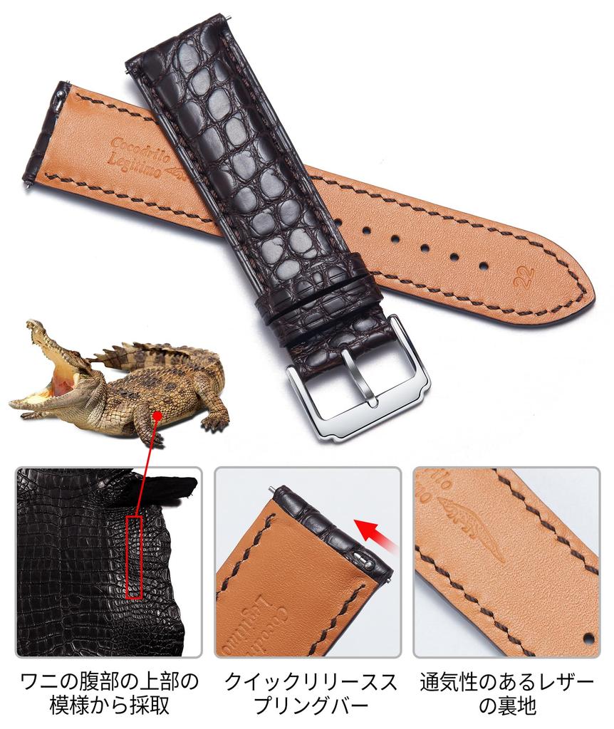 Кожаный ремешок для часов с узором из крокодиловой кожи, быстросъемный кожаный ремешок для часов для мужчин и женщин, сменный ремешок для часов из натуральной кожи 18 мм 19 мм 20 мм