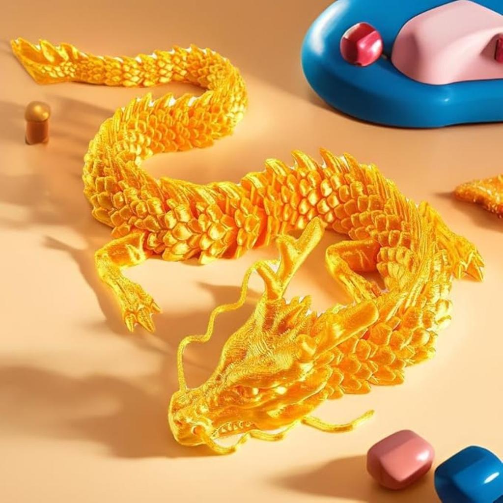 Потрясающе Реалистичная Кристальная Фигурка Дракона Подарки 3D Печатный Дракон - Подвижная и Позируемая Игрушка для Украшения Автомобиля