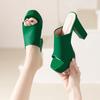 Модные тапочки женские туфли на платформе и очень высоком каблуке сандалии весна-лето 2024 массивные элегантные стриптизерши зеленые шлепанцы роскошные женские