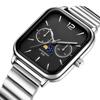 Роскошные женские часы водонепроницаемые кварцевые наручные часы Moonphase квадратные женские женские подарочные часы для девушек