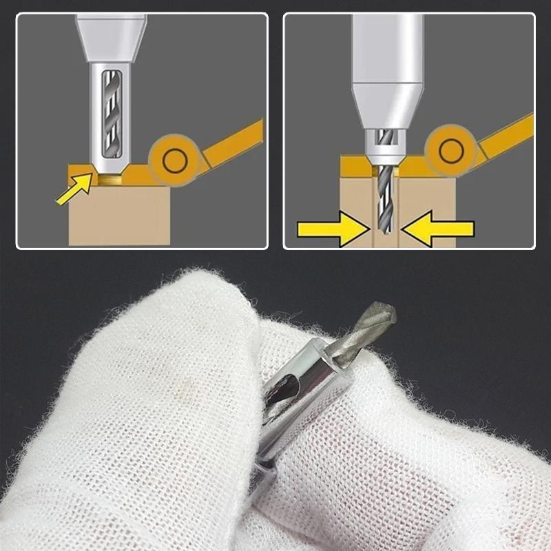 1Pc/2Pcs HSS Self Centering Hinge Twist Drill Bits 9/64" 5mm Window Doors Screw Hole Saw Woodworking Reaming Cabinet Tool Set