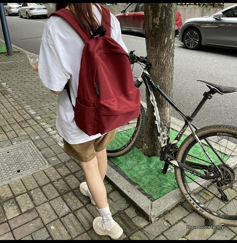 Вместительный холщовый рюкзак в японском стиле для женщин - для колледжа и повседневного использования