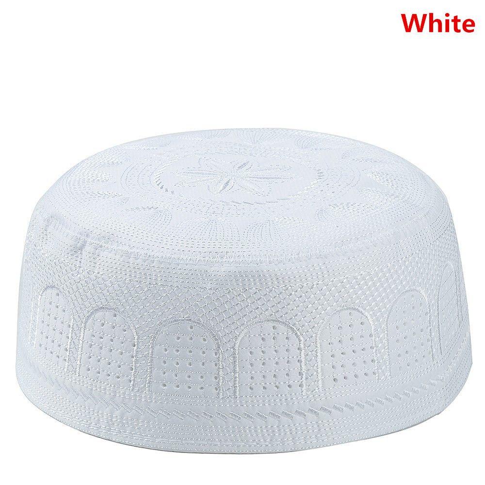 Islam Embroidery Cotton Prayer Hat Musliman Turban Muslim Hat India Caps