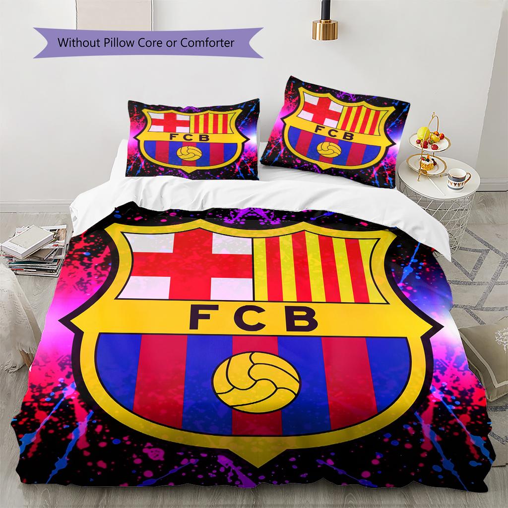 Постельное белье с узором Барселоны Домашний декор Подарок на день рождения (1 пододеяльник + 2 наволочки, без наполнителя)