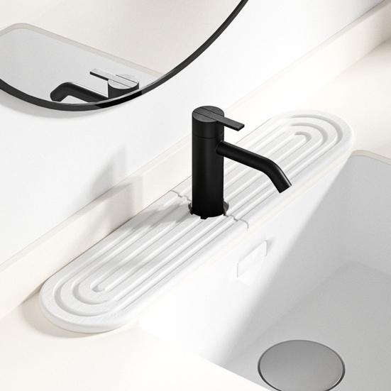 Коврик для крана, защита от брызг, быстросохнущий коврик для кухонного крана, дренажный коврик, впитывающий воду каменный поддон для столешницы в ванной