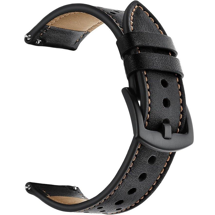 Universal Leather Strap 22mm, Black