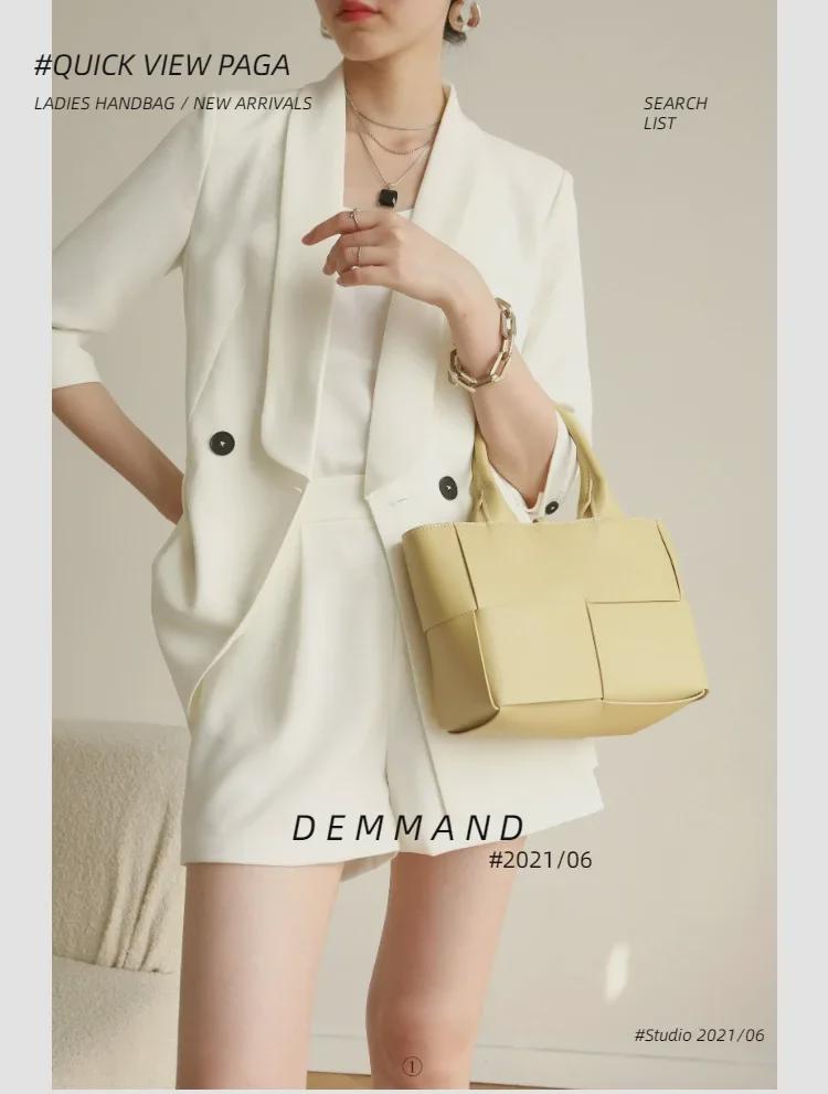 Женская сумка-тоут из натуральной кожи ручной работы - новинка 2022 года, большая вместимость, легкий роскошный стиль