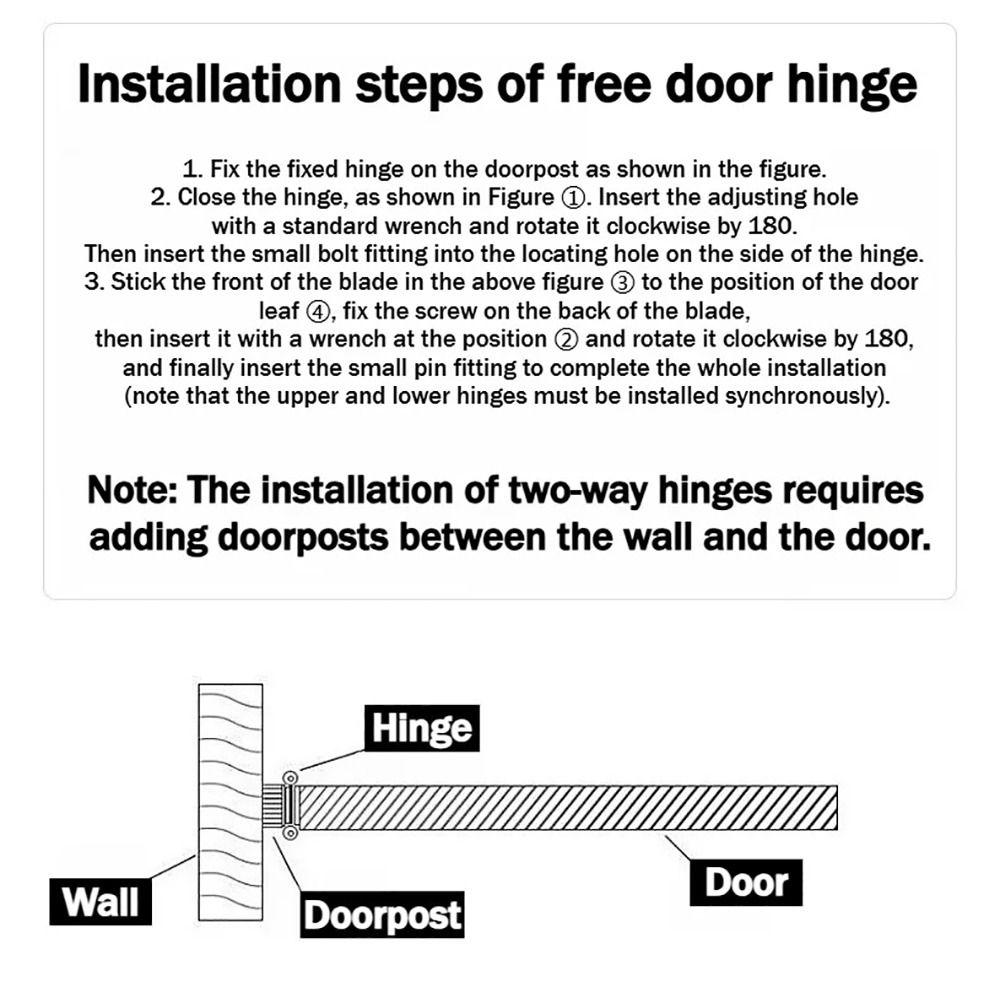 1 шт. Петля для двери с двойным открыванием с внутренней и внешней утолщенной пружиной, бесшумные петли, автоматическое закрывание, нержавеющая сталь