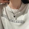Black Heart Pendant Necklace Personalized Versatile Alloy Pin Splicing Chain Necklace Clavicle Chain Jewelry