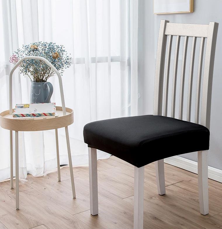 Seat Cover For Chair Seat Smooth Elastic Black