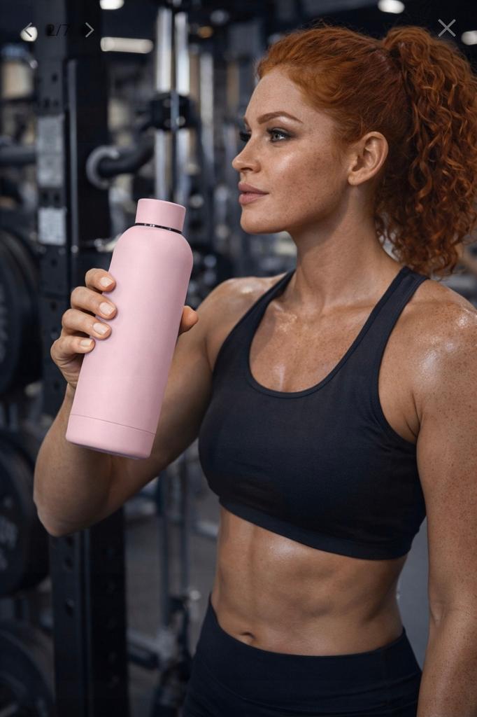 500 steel thermal bottle for hot and cold drinks, pastel pink
