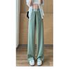 Women's Spring and Autumn New High Waist Dropping Ice Silk Pants Loose Straight Casual Pants for Women In Summer