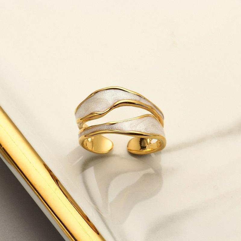 Gold Color Opening Rings Women Luxury Irregular Adjustable Finger Ring Trendy Wedding Jewelry Gift
